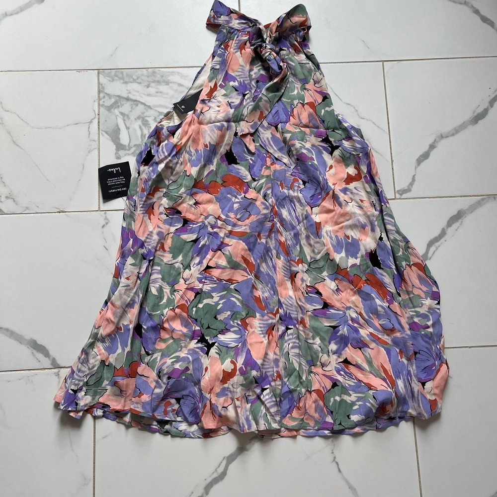Lulu's Pastel Floral Halter Mini Dress - Picture 8 of 8